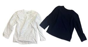 Garanimals Long Sleeve T-Shirt Lot Size 5 White Navy 2-Pack